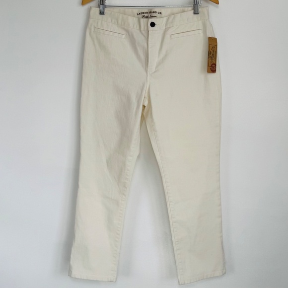 Lauren Ralph Lauren Denim - NWT Lauren Ralph Lauren Off-White Denim Slim Straight Pants/Jeans, Size 8 Petite